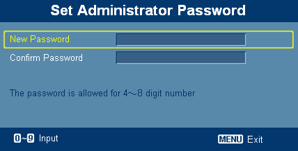 22 User password (Brukerpassord) Trykk på for å legge inn eller endre "User Password" (Brukerpassord).