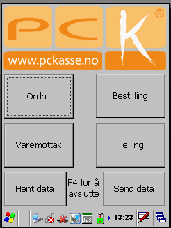 3. «Send data» sender alt du har registrert over til mellomlageret i PCKasse og sletter det fra terminalen. 4.