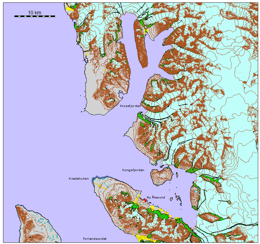 4 Status og verdier 4.1 Landskap 4.1.1 Landskapsbeskrivelse Planområdet ligger i et bredt fjordlandskap ved Kongsfjorden (Figur 4.1).