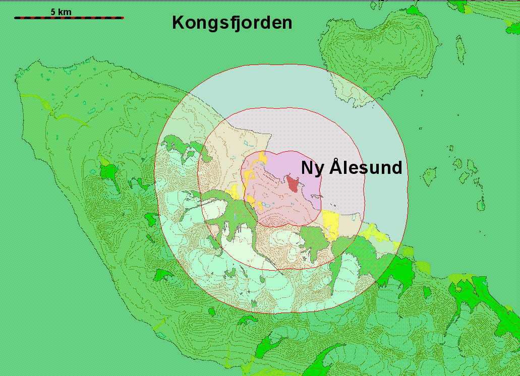 ten og med de rolige landformene på begge sider. Kontrasten forsterkes ved at man på denne fjellryggen har mange tekniske anlegg knyttet til bl.a. flyplassen og dagens geodetiske stasjon.