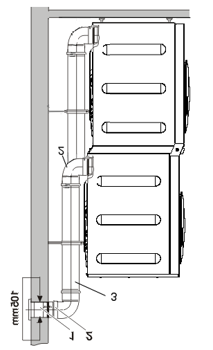 Installasjon av utluftningsrøret Utluftningssystem av sammensatte rør Eksempel: Murrørtilkobling Med tilkoblingsstussene kan du installere et rørsystem. Du trenger en tilkoblingsstuss.