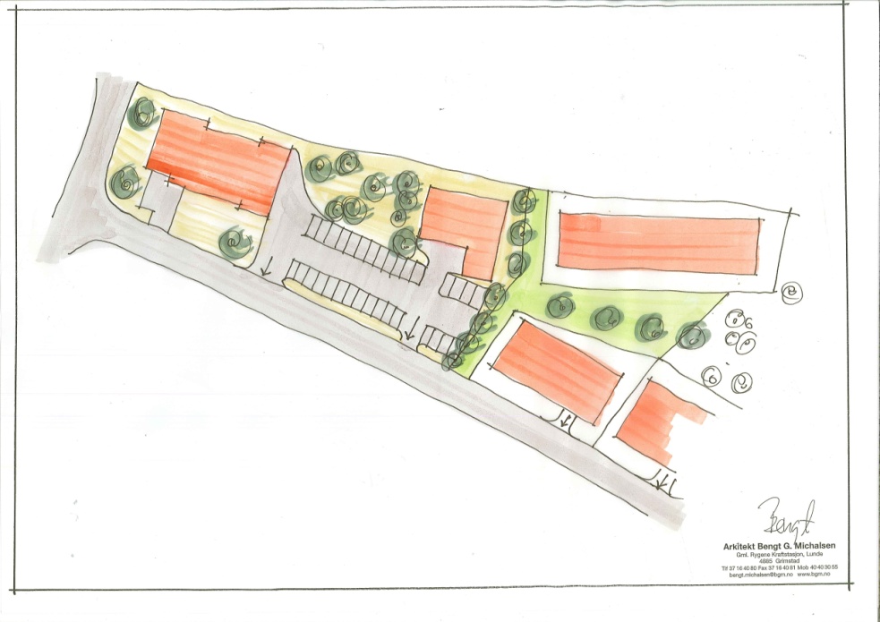 Arealbruk Planområdets størrelse er på 6452 m 2 eks. veiformål. Arealregnskap: 1. Boligformål: BB1 + BB2 = 1112m2 + 815 m2= 1927m 2 2. Uteoppholdsareal: U1 + U2= 526m2 + 357m2= 883 m 2 3.