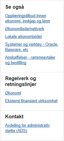 Tips På høyre side på de enkelte nettsiden er annen nyttig informasjon tilgjengelig.