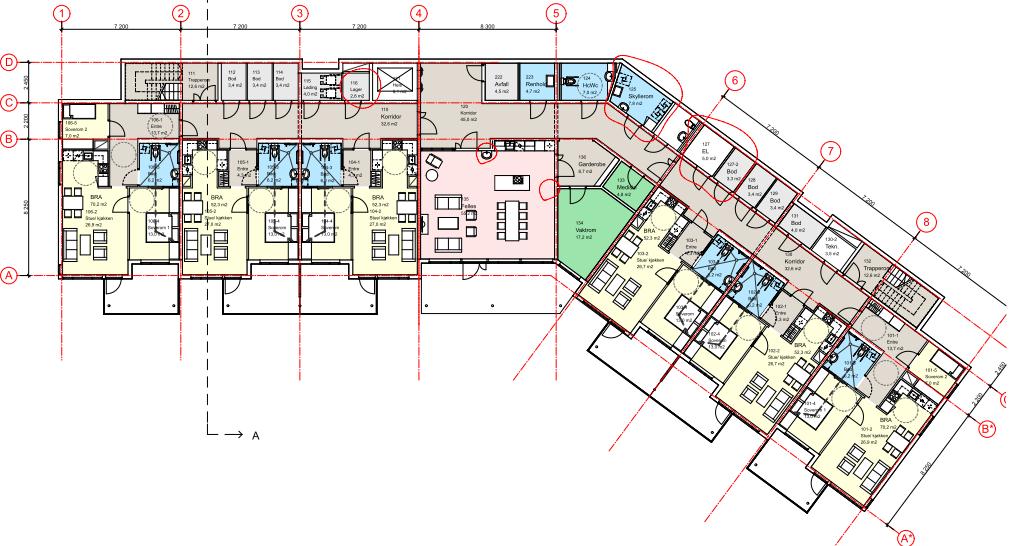 Det er tenkt en 350 m 2 stor takterrasse over byggets andre etasje og en 85 m 2 stor takterrasse over byggets fjerde etasje. Vinduene er tenkt skiftet ut og fasadene og taket er tenkt etterisolert.