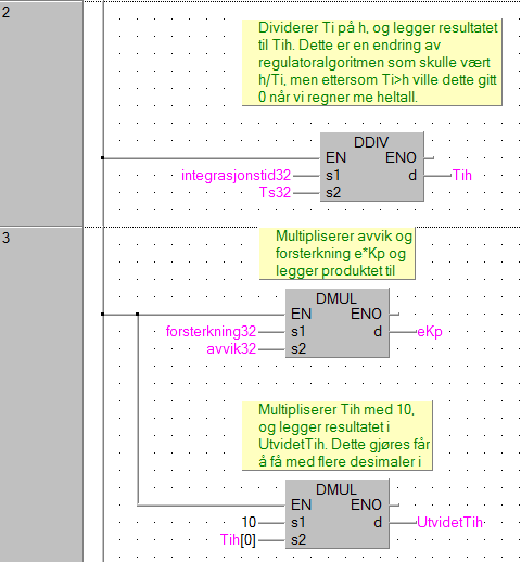 2.3.9 PI-regulator PI-regulatoren har en litt mer kompleks oppbygning enn P-regulatoren. Viser her til kapittel 2.10.4 for algoritmen til en PI-regulator.