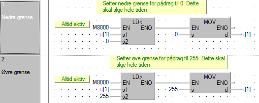 2.3.12 Grensesjekk Grensene for pådraget må sjekkes før et sendes til DA-omormeren.