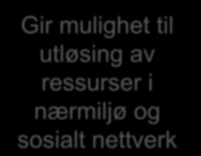 Hverdagsrehabilitering er 1. 2. 3. 4. 5. 6. Gir mulighet til utløsing av ressurser i nærmiljø og sosialt nettverk 7.