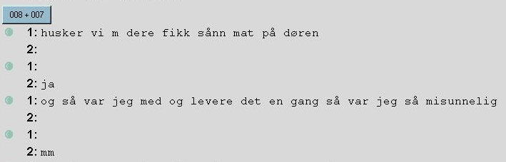 Kor langt eit segment bør vere, vil variere noko. Ein kan tenke seg eit idealsegment, som varer i om lag 10 sekund og har tekst tilsvarande ei linje i Transcriber.