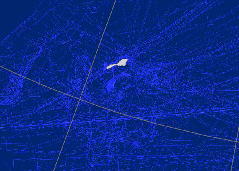 Figur 23 Tetthetsplott for skipstrafikk i region Jan Mayen, basert