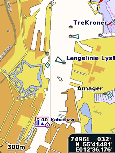 Bruke kart Aktivere satellittbilder med høy oppløsning Du kan legge satellittbilder over deler av navigasjonskartet for land- eller sjøområder eller begge deler når du bruker et forhåndsprogrammert