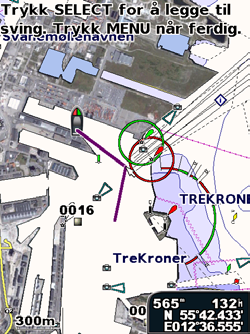 Opprette og bruke ruter Du kan opprette og lagre opptil 20 ruter med opptil 250 veipunkter i hver rute. Slik oppretter du en rute med en annen posisjon: 1.