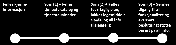 1.8 Samlet oversikt over mulighetsdimensjonene Følgende mulighetsdimensjoner ligger til grunn for å identifisere mulige rasjonelle konsepter for «Én innbygger én journal». A.