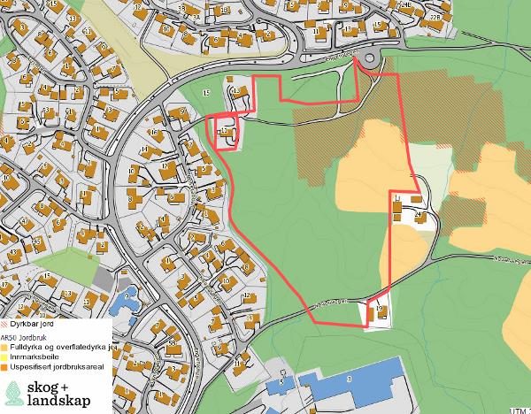 Figur 15 - Markert terrengformasjon / skråning etter avskoging. Figur 16 - dyrkbar jord Skogsområdene er hogd og rydda.