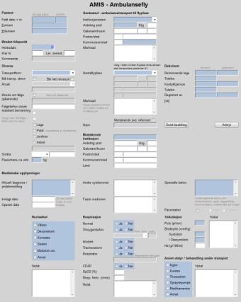 Mottagende sykehus Andre prehospitale registreringssystemer AMIS basis