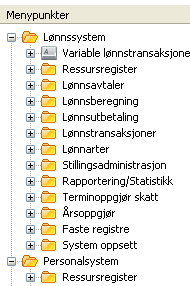 2. Ressursregister Skjermbildet Ressursregister er tilgjengelig i Lønnsmodulen i tillegg til Personalmodulen i Agresso. Oppdatering trenger kun å gjøres ett sted.