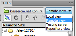 2.2 Opprette en klasserom.net-site i Dreamweaver CS5 1. Velg Site New Site 2. Gi webområdet navnet klasserom.net Kontroll 3. Local Site Folder settes for eksempel til c:\temp 4.