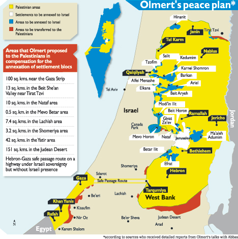 Det er noe galt med bildet av Israels fredsvilje Israelske kompromiss underrapporteres Abbas opplyste til Washington Post i mai 2009 at statsminister Olmert viste ham kart med