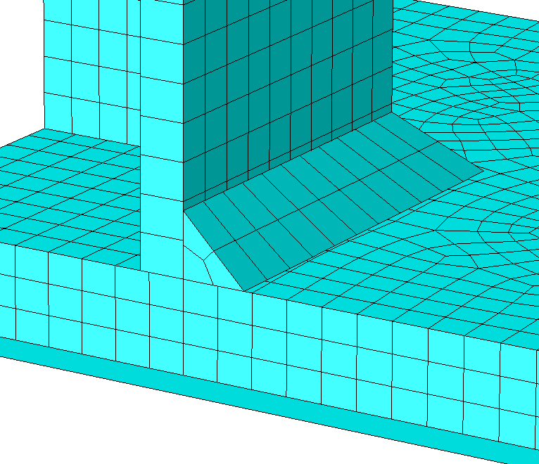 Numeriske analyser Masteroppgave 2012, NTNU I brukerhåndboka til Abaqus anbefales det ikke å benytte C3D4 (tetraed med 4 noder) i hele modellen, men heller bruke elementet til å fylle ut spesielle