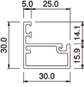 ALUFLEX OMRAMMINGSPROFILER UBEHANDLET OG NATURELOKSERT EN-AW 6063-T6 Glassholder Profilnr.: 17463-0 Lagerlengde: 6000 mm 0,52 kg/m Produktnr.: 241395 0664 ubehandlet Produktnr.