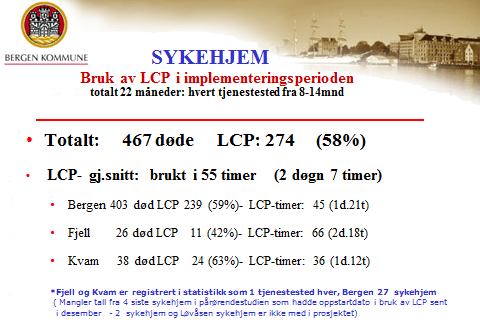 LCP-kontaktene brukte ekstra tid for å tilrettelegge gode rutiner i oppbygging av LCP- permer i starten og senere for oppfølging i selve bruken av LCP.