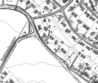 Figur 1. Planområdet i Spikkestadveien 3-5. 4.1 Generell naturbeskrivelse Berggrunnen i området består av Røykengranitt ifølge Norges geologiske undersøkelse (www.ngu.