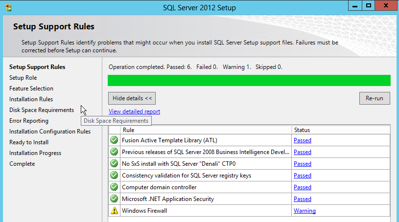 IDRI2001 Drift av datasystemer side 5 av 14 Her kan en velge å installere oppdateringer samtidig med installasjon av SQL-server.