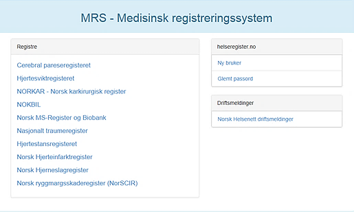 III HVORDAN FÅ TILGANG TIL NORSK HJERTESVIKTREGISTER 17. Hvordan opprette Ny bruker?