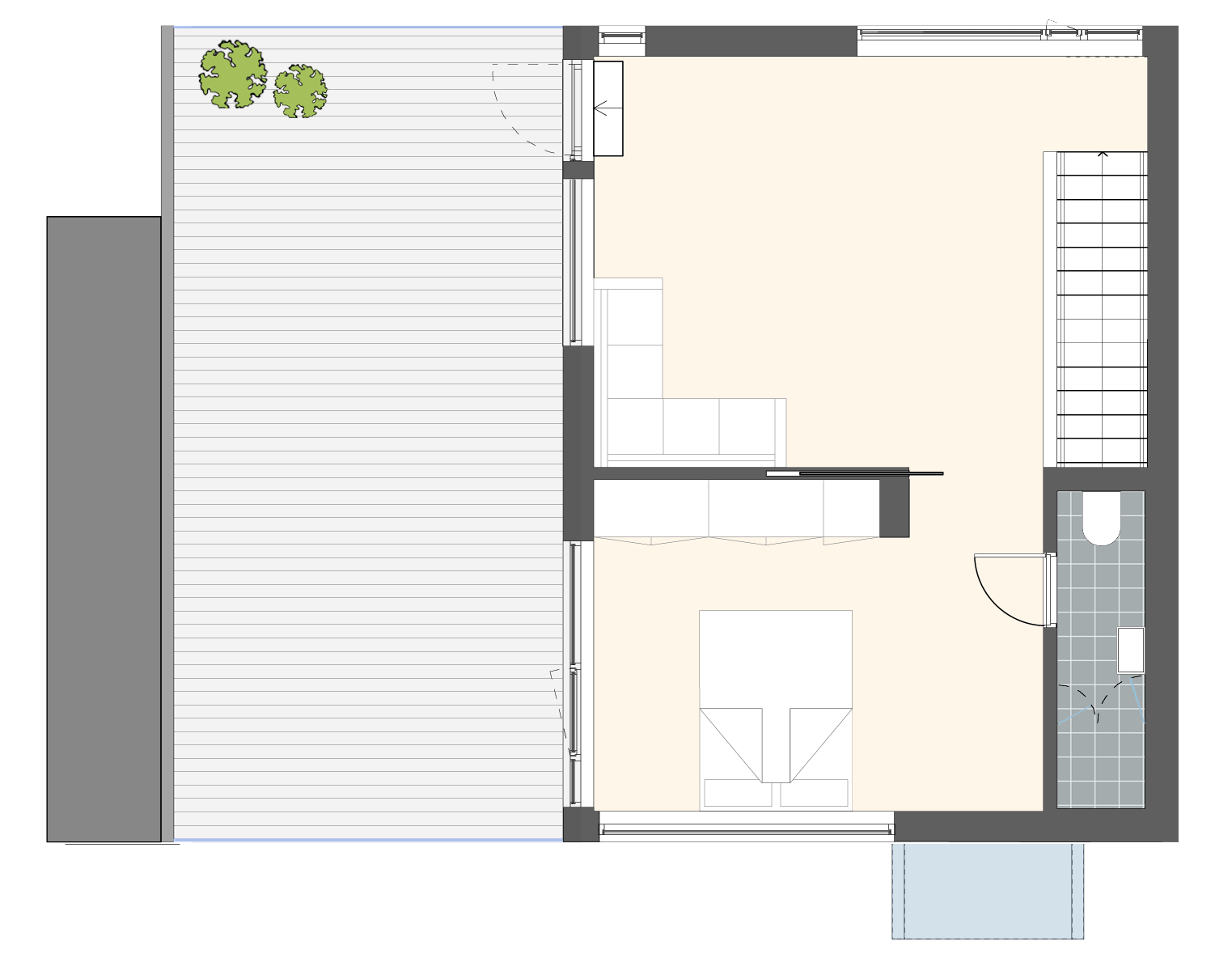 4/5-roms innholdsrik hjørneleilighet over 2 plan BRA: 124,0 m 2 / P-ROM: 121,0 m 2 / /: 12,7 + 34,5 m 2 12,7 m 2 Stor takterrasse 39,5