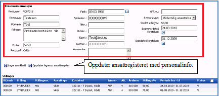 3.2. Skjermbildet for personaliainformasjon I skjermbildet for personalinformasjon ligger persondefinerte opplysninger.