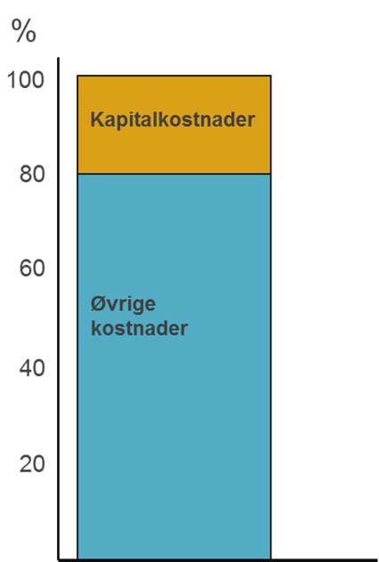 Kostnadselementer knyttet til Ruters busstrafikk Kapitalkostnader utgjør typisk 20 % av