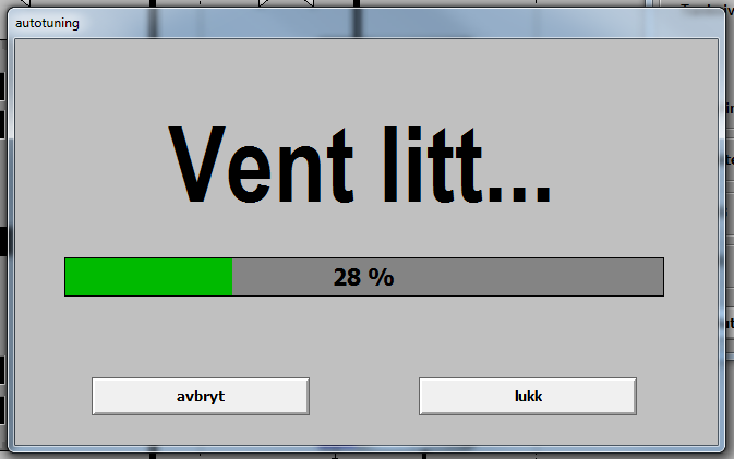 2.5.2 Betjening av autotuning i intouch KS Autotuninga betjene fra et helt eget, lite og enkelt vinu. For å få frem ette må u ført åpne vinuet for regulatoren, er er et nå lagt til en egen knapp.