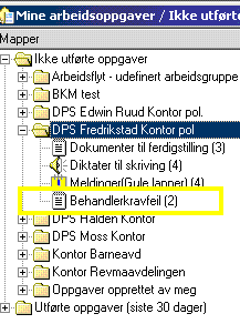 Sykehuset Østfold DIPS brukerhåndbok - Polikliniske takster Side 34 av 42 Kommer tilbake til skjermbildet: Mine arbeidsoppgaver\ikke utførte oppgaver\ navn på arbeidsgruppe \Behandlerkravfeil Marker