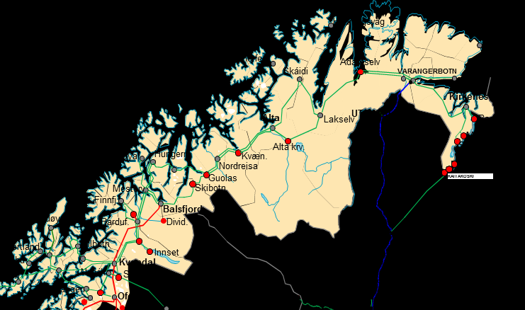 Nord for Ofoten Ny transformator Adamselv (2014) Mestervik ny stasjonsløsning (2015) SVC spenningsstabilisator i Hammerfest (2014) Ny ledning Skogfoss- Varangerbotn (idriftsatt 2013) Statnett overtar