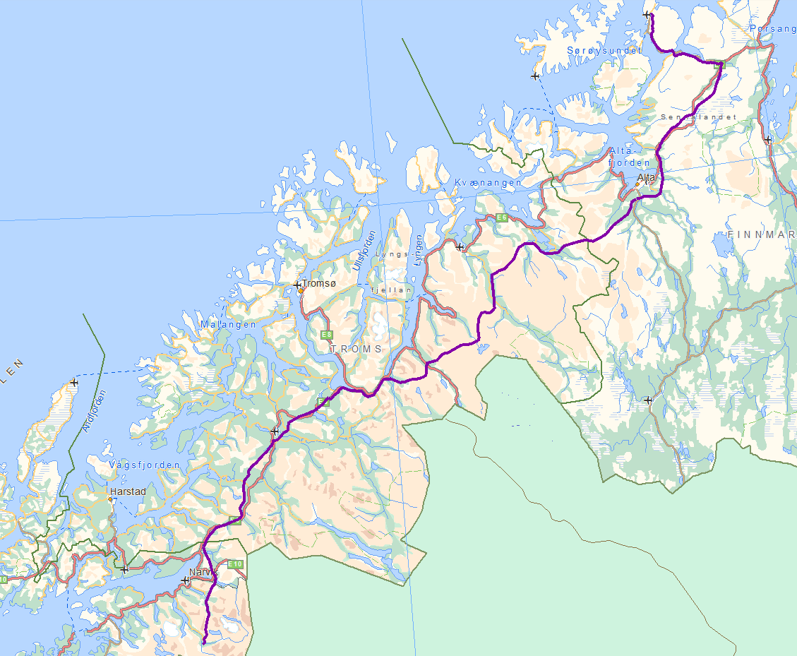 Ofoten-Balsfjord- Hammerfest - Ofoten Balsfjord o 150 km ny 420 kv ledning o 20 km eksisterende flyttes o 100 km 132kV ledning rives - Balsfjord Skaidi o 300 km ny 420 kv ledning o Skaidi på 132 kv