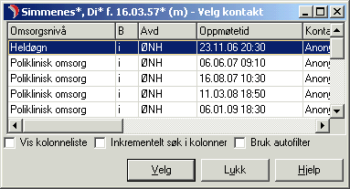 Sykehuset Østfold DIPS brukerhåndbok Operasjon Side 17 av 64 Rydding av operasjoner knyttet til feil avdeling Bruk autofilter og dra kolonnen Avdeling opp i det grå feltet.