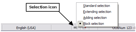 Figure 9: Markerte element som ikkje er samanhengande Markere ikkje samanhengande område ved hjelp av tastaturet: 1) Merk den første tekstdelen.