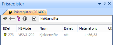 Trykk OK. Fjern den gamle prislinjen eller sett reseptmengde til 0. Komplettere elementer Vårt prosjekt består så langt bare av "standard" elementer.