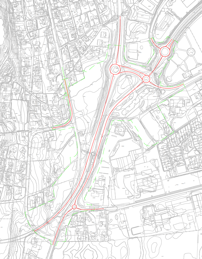 Vedlegg B E134 Karmsundgata ÅDT 14.700 % tungtrafikk 8% Hastighet 60 km/t Norevegen ÅDT 3.200 % tungtrafikk 5% Hastighet 50 km/t Fv873 ÅDT 9.