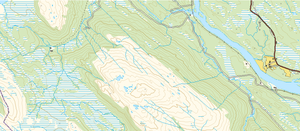 Finntjørndalen (Grong,/Høylandet/Namsskogan, Nord-Trøndelag). Areal 9.268 (23.