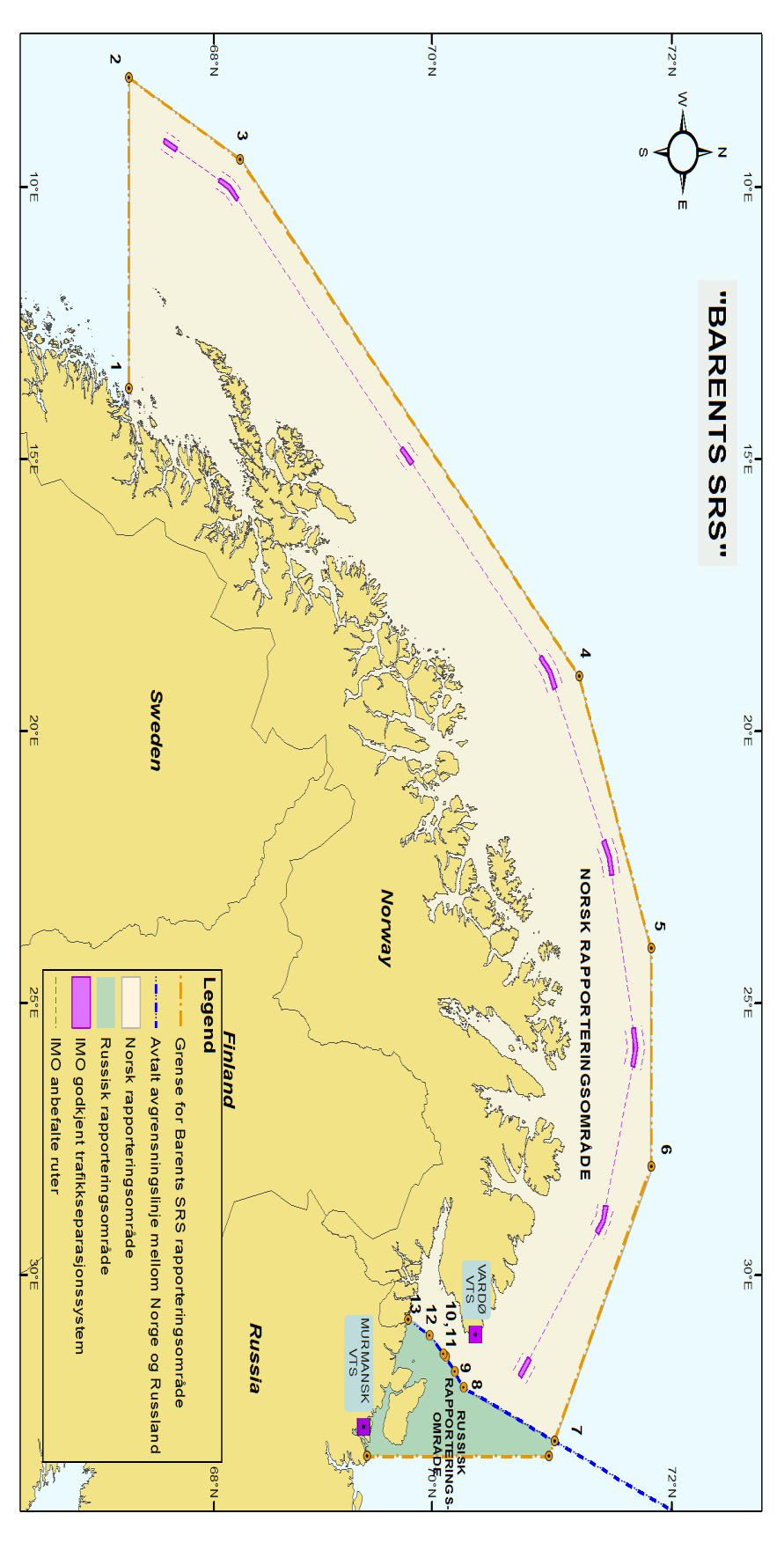 Vedlegg 1 Kart over Barents SRS virkeområde med