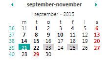 2.2. KALENDERVISNING Her kan du velge om du vil se dagen i dag, og om kalenderen skal vise en dag, en uke, en måned eller flere dager.
