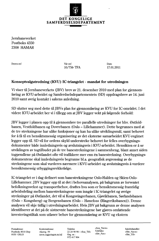 MANDAT 2 Mandat Konseptvalgutredningen for IC-området er forankret i mandat fra