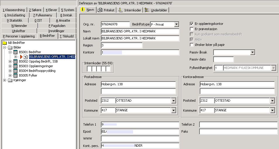 Registrering av lærebedrifter/oppl.