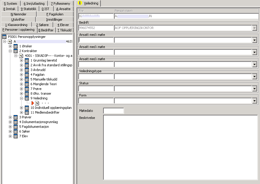 Registrering av Veiledning 2 3 4 5 6 Veiledning Klikk på knappen for å opprette nytt registreringsbilde eller Ctrl+N.