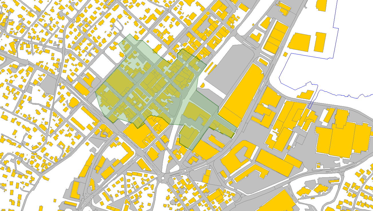 7. Aktuelle tiltak i Julie Eges gate Figur 34. Nedslagsfeltet til Julie Eges gate og nedslagsfeltet til nødoverløpene. De røde sirklene er plasseringen av nødoverløpene NODOL2518 og NODOL2522.