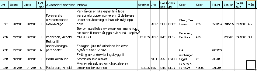 å gjøre jobben om igjen om lista blir borte. Du må ikke sende dokumentet elektronisk til saksbehandlerne.