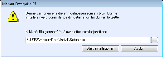 Antall maskiner du kan benytte systemet på avhenger av din lisens. Systemadministrator laster ned ny versjon, eller kjører DVD og starter oppdateringsveiviseren.