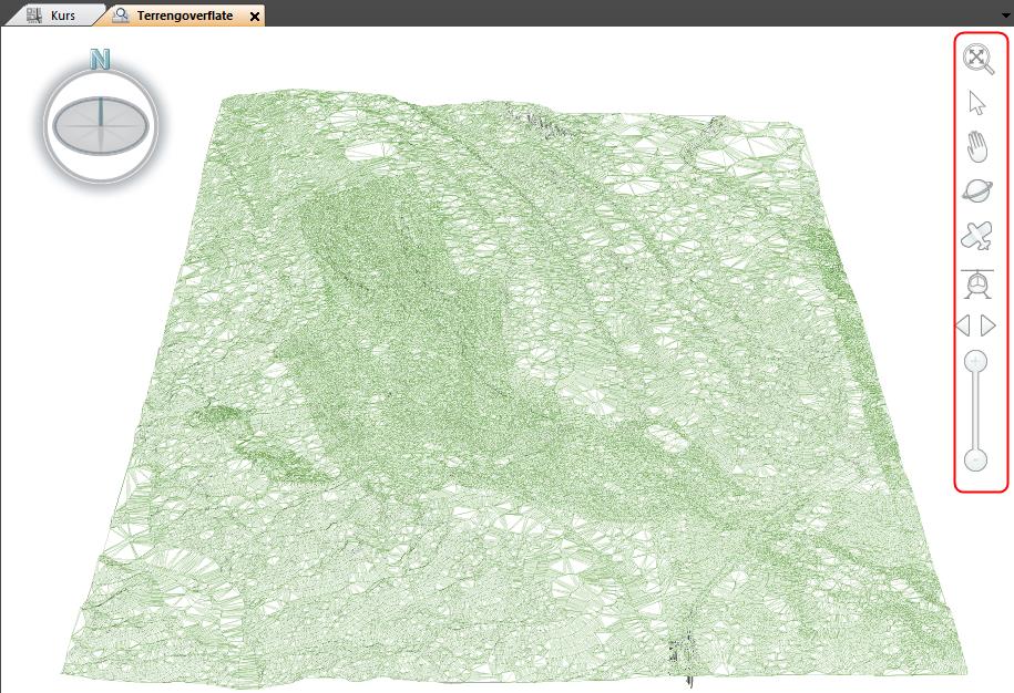 Øving 5 - Se på data i 3D Du kan nå se på terrengoverflaten i 3D for å sjekke om det ser riktig ut. 1. Pek på Terrengoverflaten som du nettopp opprettet i utforskeren og trykk høyre musetast.