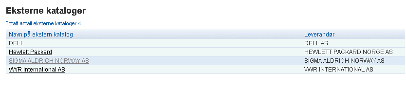 Merk! Når du vil se på rapporten klikker du på linja som inneholder den rapporten du vil se, og søket utføres slik at du kommer direkte til resultatet.