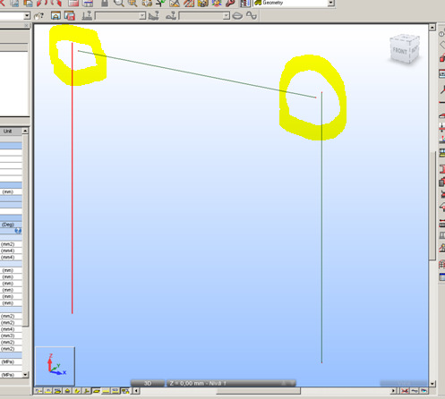 Vi antar her at de ikke er eksportert fra Revit. Vi ser imidlertid også andre avvik på modellen under. Vi ser at analyselinjene ikke treffer hverandre, slik de gjør ved proprietær overføring.